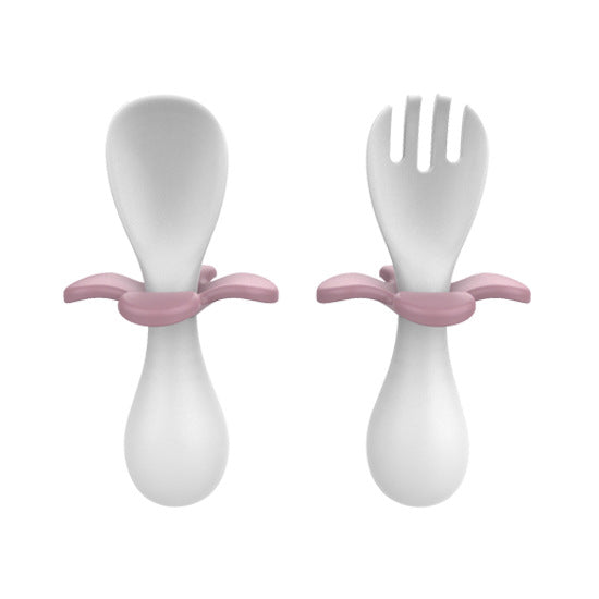 Ensemble de Fourchette et Cuillère d'Apprentissage pour Bébé en Silicone