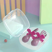 Ensemble de Fourchette et Cuillère d'Apprentissage pour Bébé en Silicone