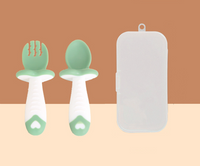 Ensemble de Cuillère et Fourchette pour Bébé avec Manche Court