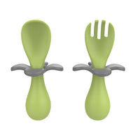 Ensemble de Fourchette et Cuillère d'Apprentissage pour Bébé en Silicone