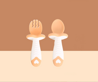 Ensemble de Cuillère et Fourchette pour Bébé avec Manche Court