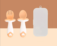 Ensemble de Cuillère et Fourchette pour Bébé avec Manche Court