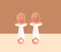Ensemble de Cuillère et Fourchette pour Bébé avec Manche Court