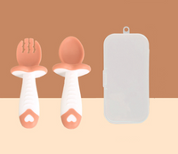 Ensemble de Cuillère et Fourchette pour Bébé avec Manche Court